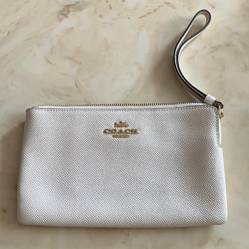 Coach Cream Wristlet Clutch